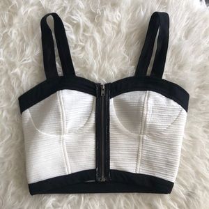 Black and White Bustier Crop Top